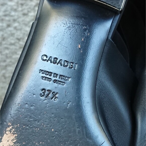 Casadei Black Twist Open Toe sandals Size 7.5 - Picture 10 of 12